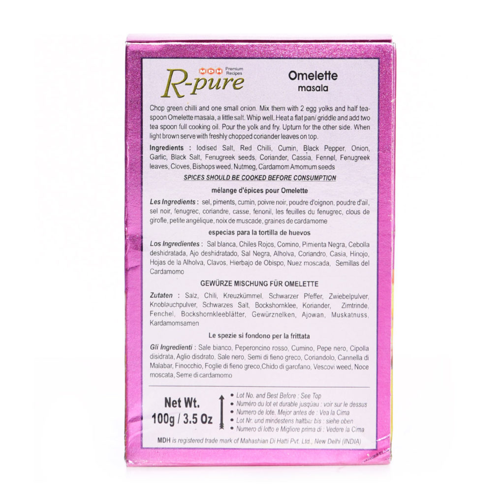 Mdh r pure omlette masala 100g masala wala Numero di premium